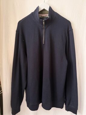 Ted Baker, Rebal Cotton/Modal Quarter-Zip Sweater Pullover, sz 6 (US XXL)